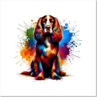 Sussex Spaniel Captured in Colorful Splash Art Style Posters and Art